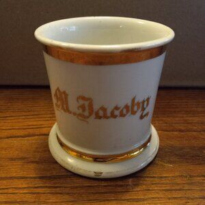 Vintage Barber Shop Named Shaving Mug M Jacob Porcelain 10 Ounces